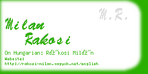 milan rakosi business card